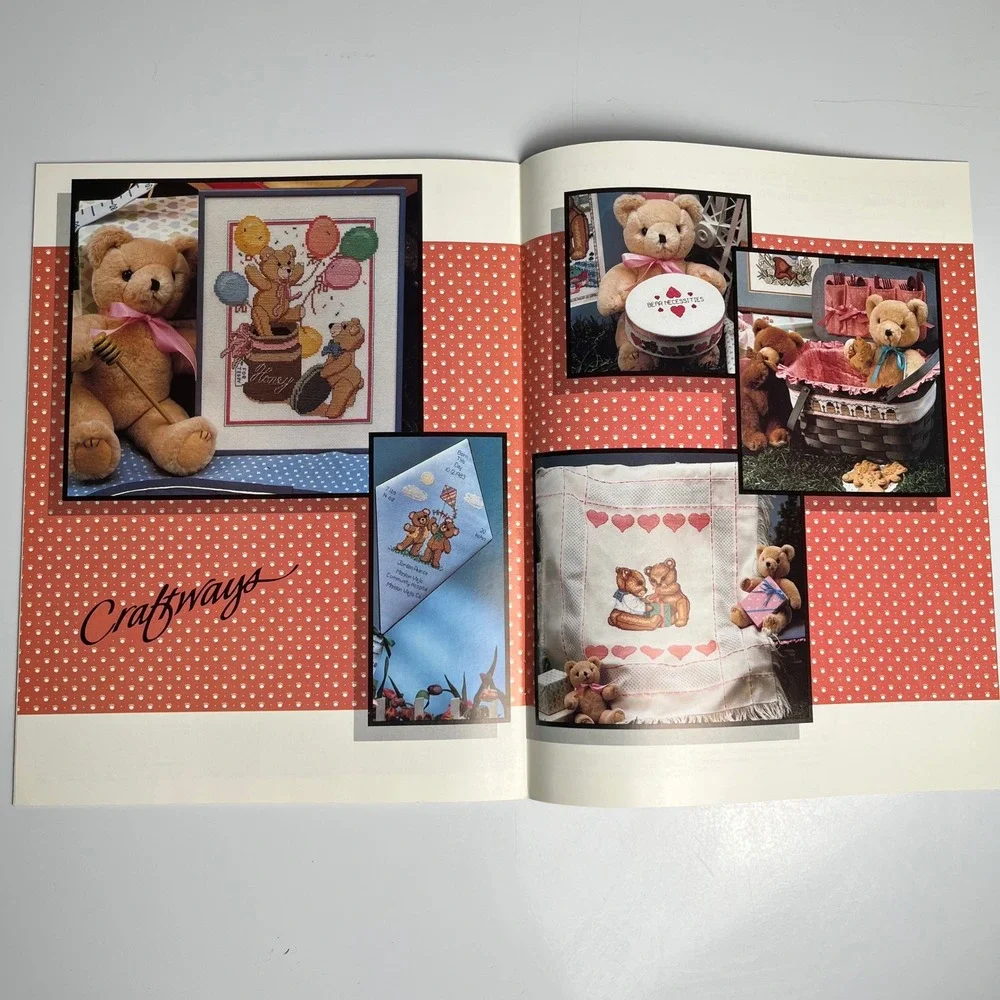 VTG Hugga Bears Craftways Cross‎ Stitch Patterns Book Teddy Bear Designs